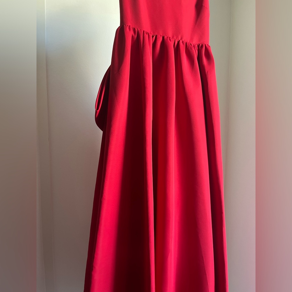 Sachin + Babi Red Bow-Back Evening Gown - Picture 10 of 16